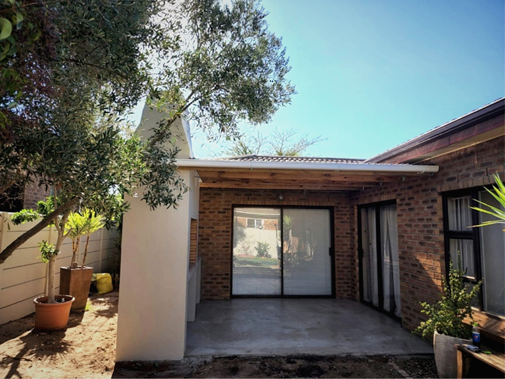 Patio and braai after renovation