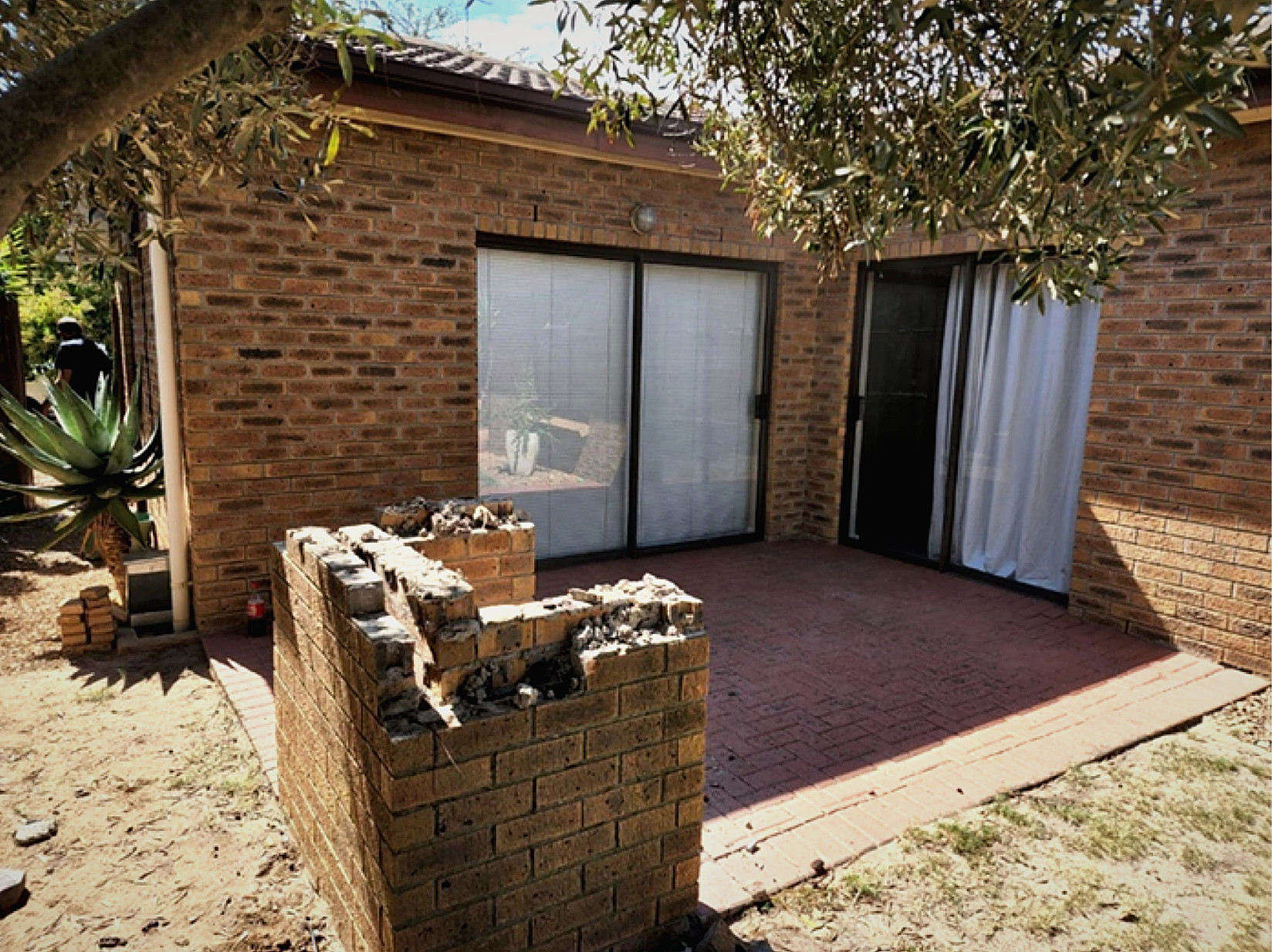 Patio and braai before renovation